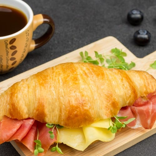 Croissant with Meat Egg and Cheese.