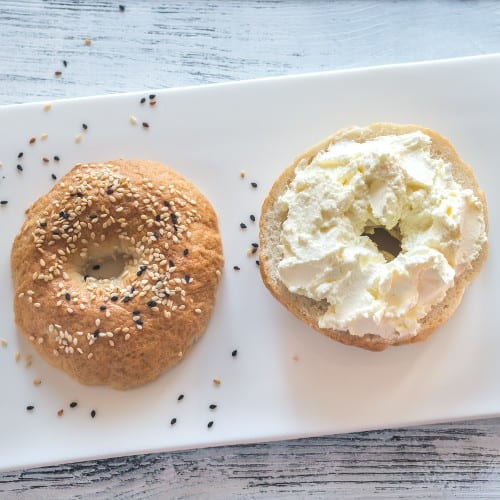 Flagel with Cream Cheese.